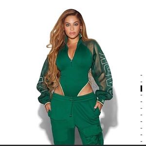 Ivy Park Dark Green Mesh Bodysuit